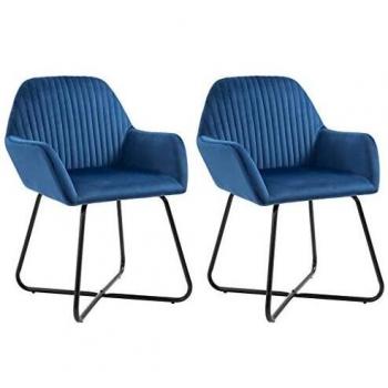 Blue Velvet Dining Chairs Set of 2