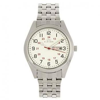 Elevon Gann Men's Silver Bracelet Watch with Day and Date Display