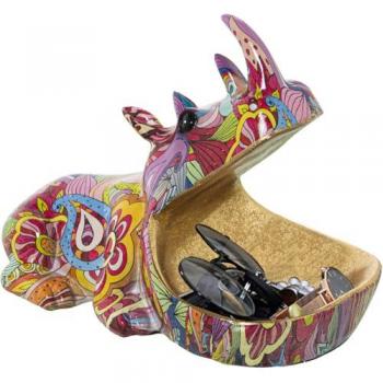 Figura Decorativa Rinoceronte Graffiti Multicolor Plástico 17 x 26 x 19 cm Cuenco