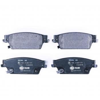 Juego de pastillas de freno HELLA 8DB 355 012-231 para Cadillac SRX y STS, con advertencia acústica de desgaste, incluye cuatro pastillas