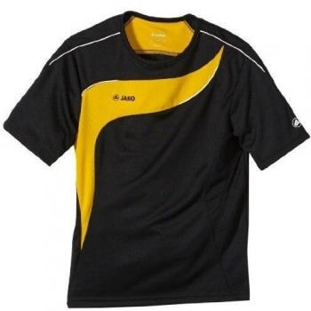 JAKO T-Shirt Competition - Camiseta de fitness para niño, color negro / amarillo, talla 128