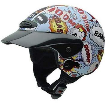 NZI 050272G710 Single Jr Graphics Boom Casco de Moto, Explosiones de Comic, Talla 52-53