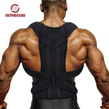 Corrector Postura Espalda, Olymstars Corrector Espalda Ajustable Respirable para Aliviar los Dolores de Dorsales, Thoraciques, Cuello, Hombros Columna, Mejorar Postura con Faja Lumbar Hombre Mujer
