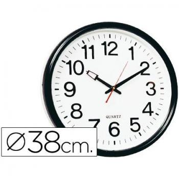Q-Connect Reloj de Pared, Blanco, 34 cm de diámetro