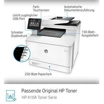 Impresora Multifuncional HP LaserJet Pro MFP M477fdn, Láser A4, Gris, con Copiadora, Escáner y Fax
