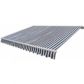 vidaXL Toldo de Brazo articulado de Aluminio motorizado 400 cm Azul/Blanco toldo Parasol