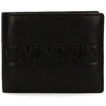 Movom Ribbon Cartera Horizontal con Monedero Negro 11x8,5x1 cms Piel