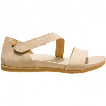 Sandalias planas de mujer de piel color marrón