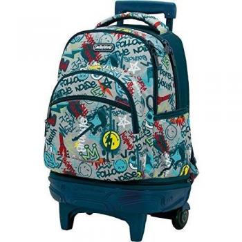 OFITURIA Mochila Colegio Smiley Dream | Mochila Doble Compartimento Adaptable a Carro para Mochilas Escolares, Bolsillo Frontal y Candado Numerico de Seguridad - Medidas 32 x 44 x 14 cm