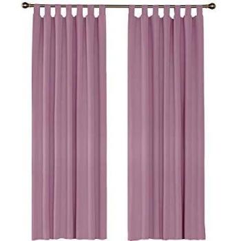Amazon Brand - Umi Cortinas Salon Habitacion Opacas Aislantes Termicas con Trabillas 2 Piezas 140x240cm Rosa Claro