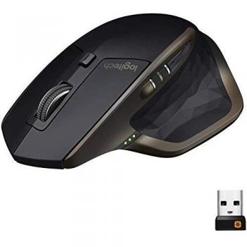 Logitech MX Master Wireless Mouse, Bluetooth or 2.4 GHz with USB Unifying Mini-Receiver, 1000 DPI Any Surface Laser Tracking, 5-Buttons, Amazon version, PC / Mac / Laptop - Graphite Black