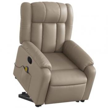 Sillón reclinable masaje pie cuero artificial color capuchino