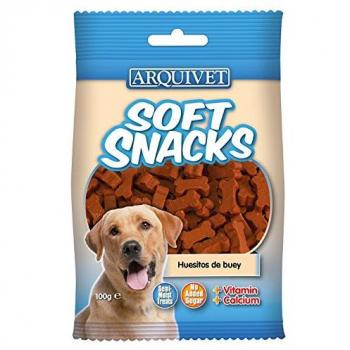 Arquivet Soft Snacks Huesitos Buey 100 gr para Perro - Aperitivos para Perro en Forma de Hueso - Chuches, recompensas y premios caninos - Alimento complementario