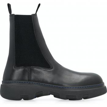 Burberry Men's Leather Chelsea Boots Black Size 44 8076670147757 Color A1189