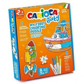 Carioca Baby MI Primer Puzzle | Set 2 Puzzles para da Colorare per Bambini 2+, Fantasía Transportes