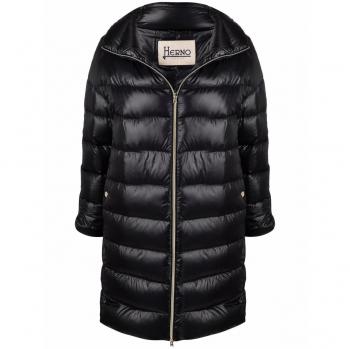 Herno Women's Matilde Midi Down Jacket, Black, Size 38, PI1283DIC12017Z9300