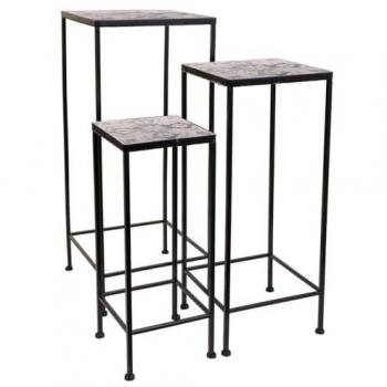 Soporte para Maceta Alexandra House Living Negro Hierro 30 x 68 x 30 cm, tipo de producto: soporte para macetas, características: incluye 3 piezas, diseño moderno y elegante, material de hierro negro, dimensiones de cada