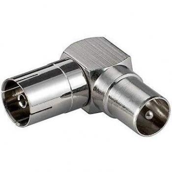 Adaptador de Antena Coaxial 90° Macho/Hembra Gris