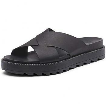 Columbia Roaming Criss Cross Slide, Sandalias para Mujer, Black, 36 EU