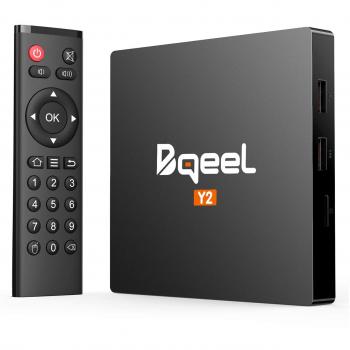 Android 7.1 TV Box-Bqeel Y2 TV Box Quad-Core 2GB RAM & 16GB ROM 64-bit 4Kx2K @ 30fps HDMI 2.4GHz WiFi Smart TV Box