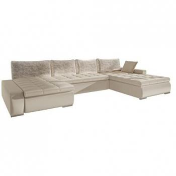 Sofá rinconero Comfivo 248 con función de descanso y caja de ropa de cama, dimensiones 394x213x80 cm, tapizado en Venus Velvet y Miu