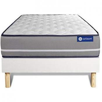 Somier blanco ACTISOM + Colchón viscoelástico 80 x 200 cm con 3 zonas de confort