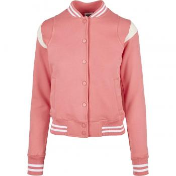 Ladies Inset College Sweat Jacket - Light Pink/White Sand, Plus Size Available