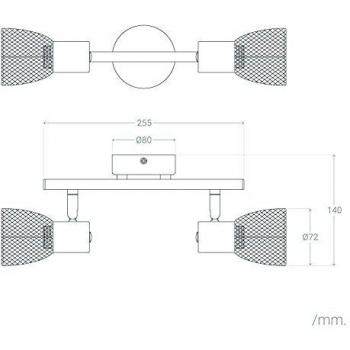 Lámpara de Techo Orientable Aluminio 2 Focos Grid