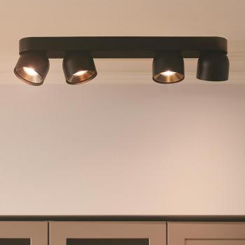 Luz de techo Pitcher GU10 4 luces, metal negro