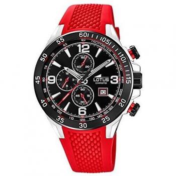 Reloj Lotus para Hombre Cronógrafo y Resistente al Agua 10 ATM - Modelo 18673/7 Color de Caucho Rojo