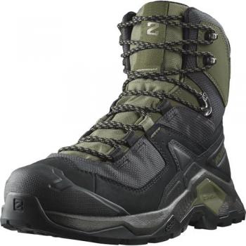Botas de montaña Salomon Quest Element GORE-TEX para hombre, impermeables y estables en todo tipo de terrenos, color negro/verde oliva, talla 48