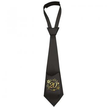 Corbata Negra de 20 Años Cumpleaños y Aniversarios