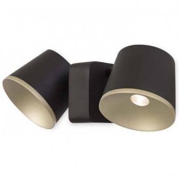 Aplique de pared Drone Metal Marrón, dorado 2 bombillas 7,5cm