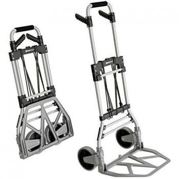ATHLON TOOLS Carretilla plegable de aluminio para cargas pesadas | Grandes ruedas de marcha suave con bandas de rodadura blandas | Incluye 2 cuerdas extensoras
