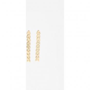 Gold Herringbone Dangle Earrings OS