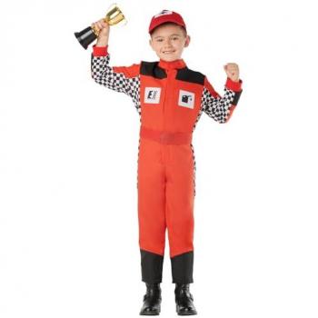 Disfraz de Piloto de Carreras Rojo Unisex Infantil (3-4 Años)