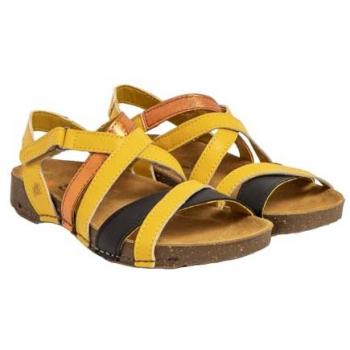 Art Sandalias de Piel 1116 I Breathe para Mujer, color Multi Yellow, tamaño 42 EU, diseño plano con velcro, estilo casual