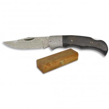Navaja Albainox Damasco con Mango de Buey, Virola y Hoja de 7,8 cm - Modelo 19955