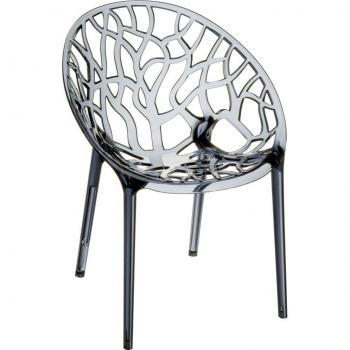 Crystal Stacking Bistro Chair - Smoke Grey