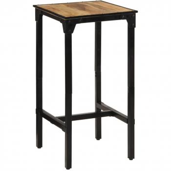 Mesa de bar madera maciza de mango rugoso 60x55x107 cm