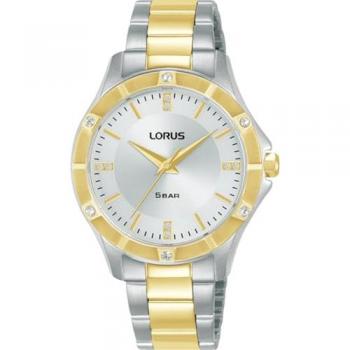 Reloj Hombre Lorus RG280XX9 - Reloj analógico, caja de acero inoxidable, correa de cuero negro, resistencia al agua 50 metros, esfera blanca con índices y manecillas en plata, cierre de hebilla