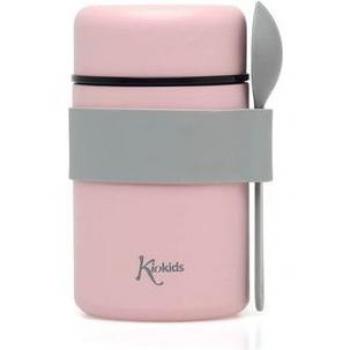 Termo Papillero Acero Inoxidable 500ml con Cuchara Rosa