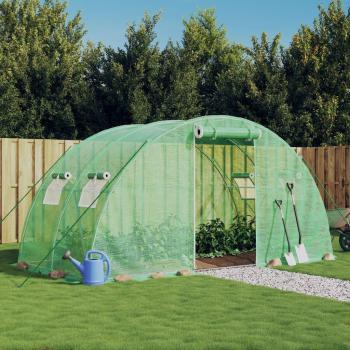 Invernadero de acero vidaXL 8 m² 4x2x2 m Color Blanco y Verde