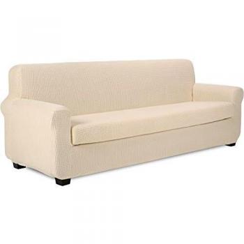 TIANSHU Funda Sofa 4 Plazas,2-Piezas Jacquard poliéster Funda de Sofá 4 Plazas elasticas Suaves Resistentes
