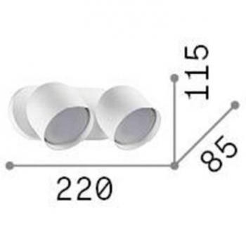 Aplique de pared Ideal Lux Dodo negro 2 luces metal Ø 8,5 cm, 2xGX53 max 15W