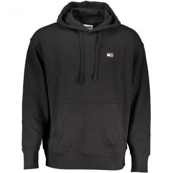 Black XXL Relaxed Fit Hooded Cotton Sweatshirt