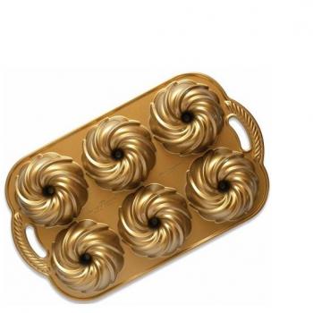 Molde para Bizcochos Individuales Nordic Ware Swirl Antiadherente con 6 Cavidades