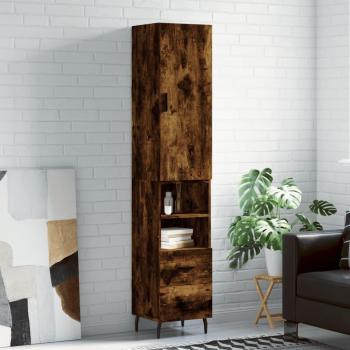 Aparador ahumado de roble 34,5x34x180 cm madera multicapa Vidaxl Marrón