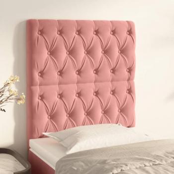 Cabeceros de terciopelo rosa 80x7x78/88 cm - 2 unidades