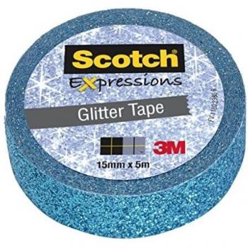 Scotch Exp Tapes Glitter C514-Blu WE R1 - Rollo de cinta azul